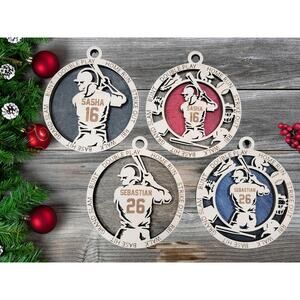 Personalized BASEBALL SOFTBALL PLAYER Ornament Male or Female Custom Gift